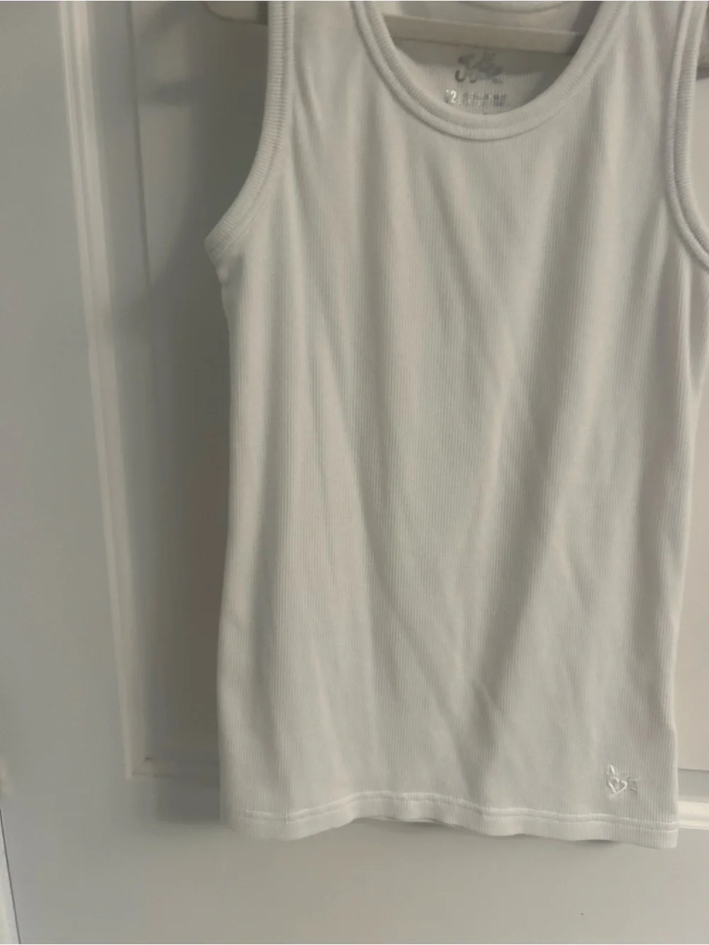 Girls Justice White Ribbed Tank Top